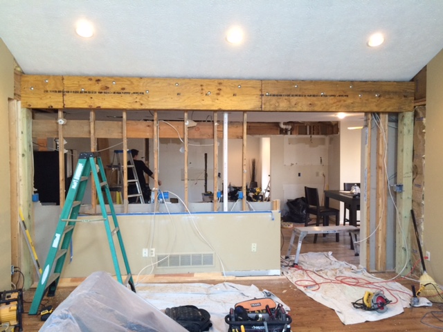 Wall removal during our living room renovation on the Greenspring Home blog