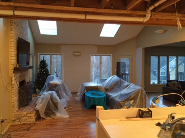 Load bearing wall removal during our living room renovation on the Greenspring Home blog