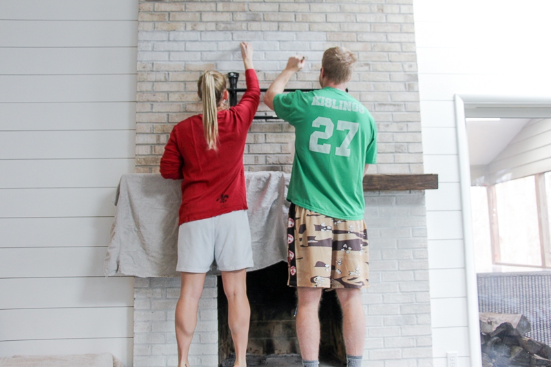 How To Whitewash Your Brick Fireplace with Milk Paint - Easy Step-by-Step Tutorial