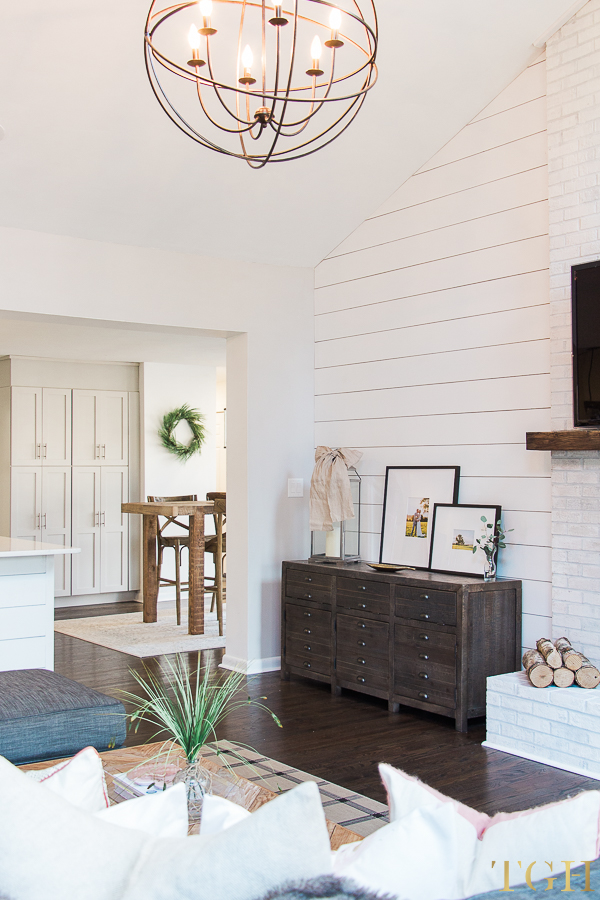 Our Open Concept Living Room with Vaulted Ceilings - The Greenspring Home