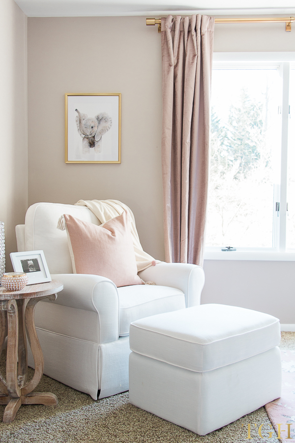 White Glider and Ottoman for Nursery