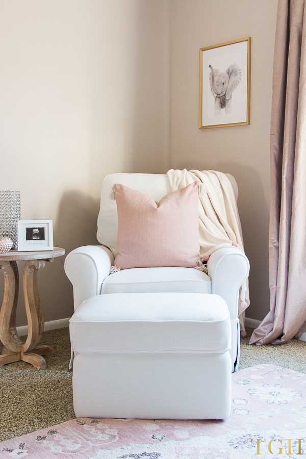 White Glider and Ottoman for Nursery