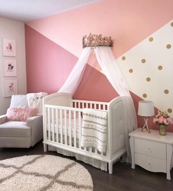 baby girl nursery accent wall