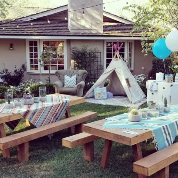 backyard outdoor baby shower decorations