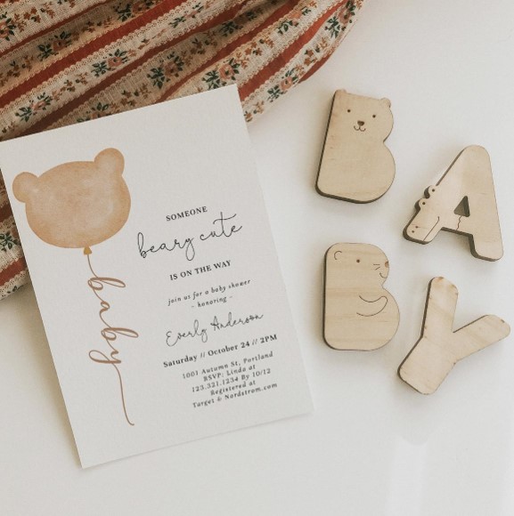 beary cute invitations