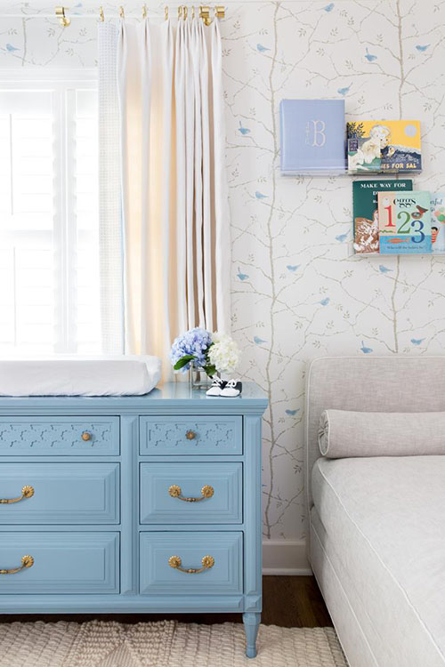 blue nursery dresser for a boy