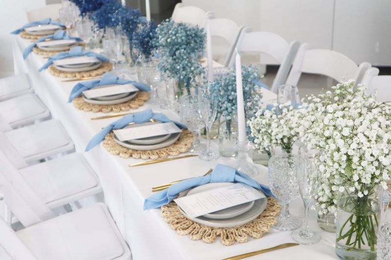 Baby boy shower floral hot sale centerpieces