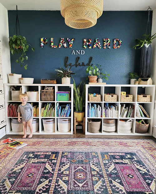 Cube Storage For Playroom With Baskets 