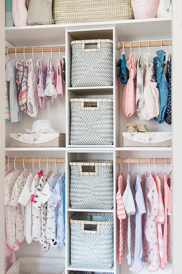 Maximize the space in your nursery closet with this DIY nursery closet project