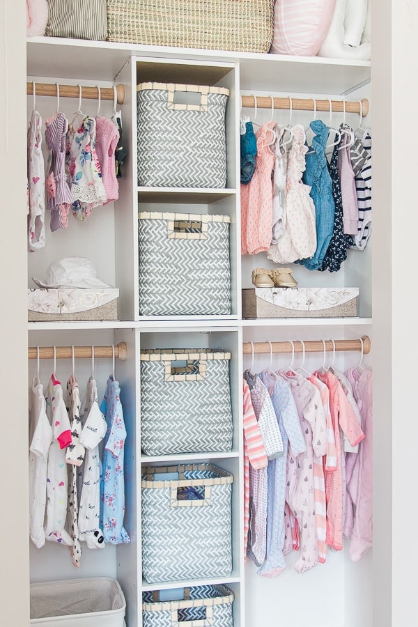 Maximize the space in your nursery closet with this DIY nursery closet project