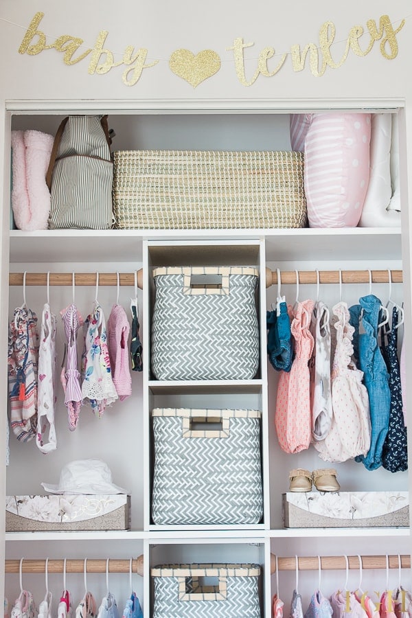 Maximize the space in your nursery closet with this DIY nursery closet project