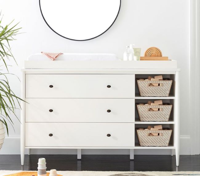dresser changing table with baskets