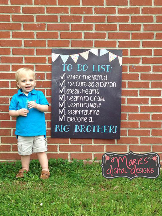 expectant sibling cute pregnancy announcement