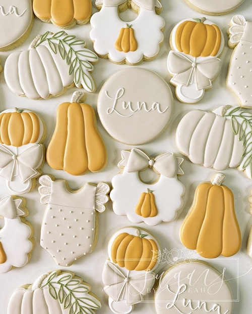 fall baby shower cookies