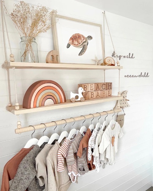 Nursery wall cheap mounted bookshelf