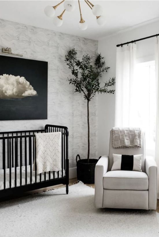 modern baby boy nursery