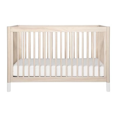 Natural wood baby crib