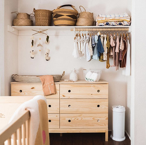 neutral closet baby nursery