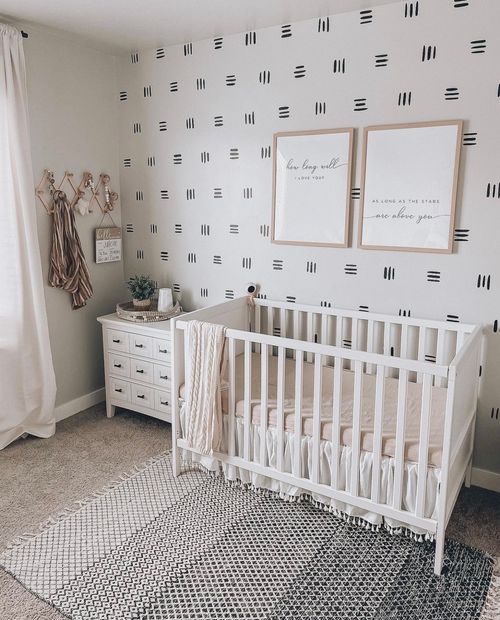 nursery wall decals in baby room
