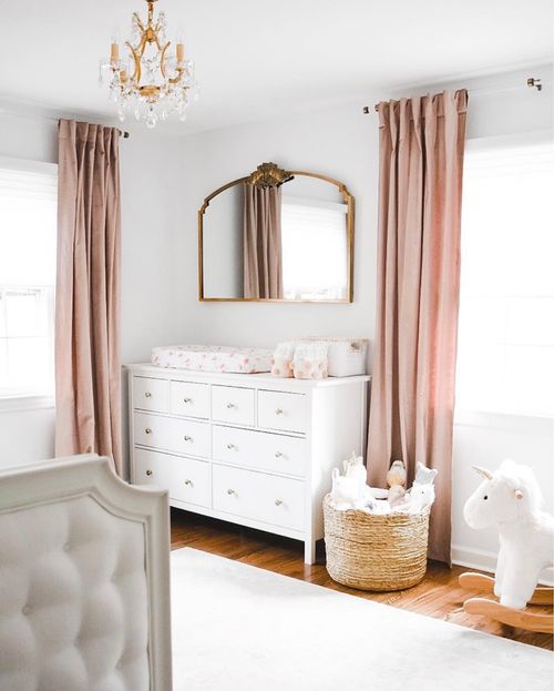 pink nursery blackout curtains baby room