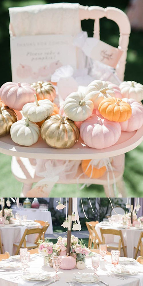 pink pumpkin fall baby shower theme