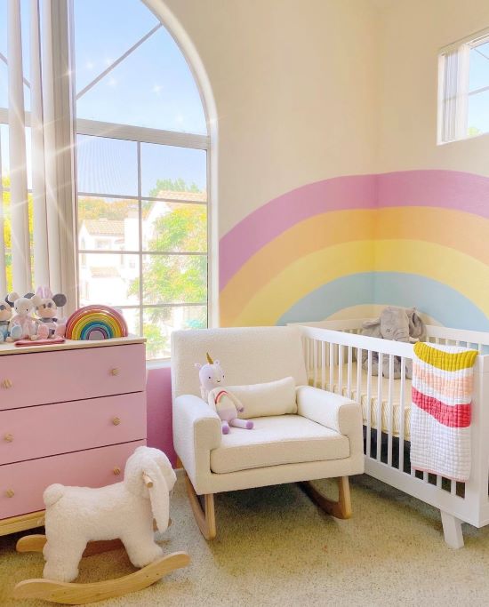 rainbow mural nursery