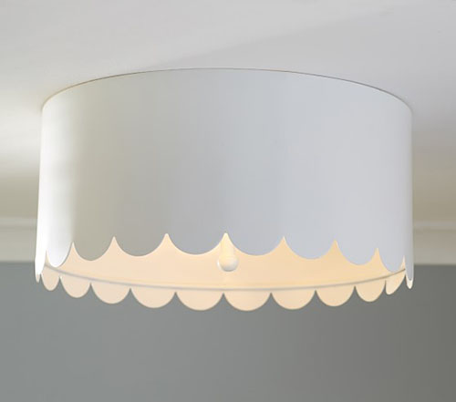 scalloped metal flush mount nursery chandelier