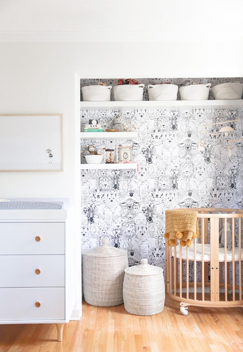 tiny nursery in closet