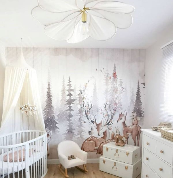 woodland nursery wall mural